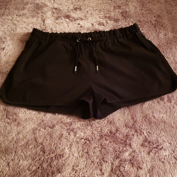 Express Pants - Express black tie front elastic shorts.
